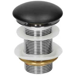 Ml-Design Lavabo en céramique noir avec garniture de vidage lave-mains moderne 350x120 mm