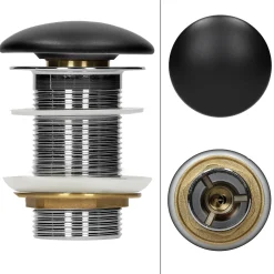 Ml-Design Lavabo en céramique noir avec garniture de vidage lave-mains moderne 350x120 mm