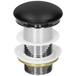 Vasque À Poser|Luxebath Lavabo en céramique noir lave-mains moderne + garniture de vidage 410x335x145 mm