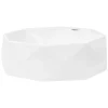Vasque À Poser|Ml-Design Lavabo en céramique pour salle de bain lavabo en forme de diamant 42x13,5 cm