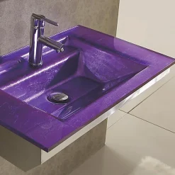 Lavabo|Wikao Lavabo en verre couleur prune Emerald - Prune
