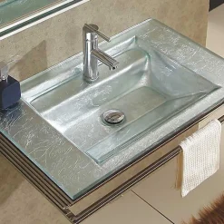 Lavabo|Wikao Lavabo en verre Opal - Coloris Argent