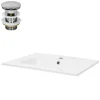 Vasque À Encastrer|Ml-Design Lavabo encastré en céramique blanc avec garniture de vidage chrome 610x460x165mm