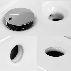 Vasque À Encastrer|Ml-Design Lavabo encastré en céramique blanc avec garniture de vidage chrome 610x460x165mm