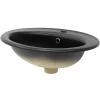 Luxebath Lavabo encastre en céramique noir moderne avec garniture de vidage