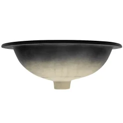 Luxebath Lavabo encastre en céramique noir moderne avec garniture de vidage