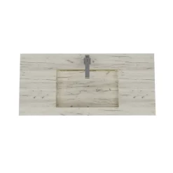 Lavabo|Kiamami Valentina Lavabo Hpl 100 Cm Avec Installation Suspendue En Chêne Glace Effet Bois