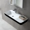 Bernstein Lavabo mural / vasque à poser 90x40x12cm en fonte minérale - noir/blanc mat - TWG202