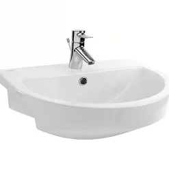 Lavabo|Sanindusa Lavabo mural céramique traditionnelle UrbY 54x46 blanc (robinet et vidage non inclus)