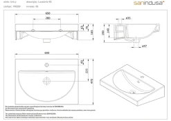 Lavabo|Sanindusa Lavabo mural céramique traditionnelle UrbY 65x47 blanc (robinet et vidage non inclus)