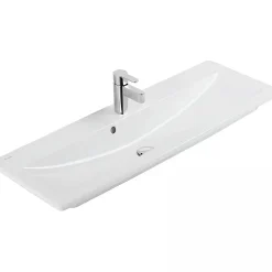 Sanindusa Lavabo mural céramique traditionnelle Look 83x46 blanc (robinet et vidage non inclus)