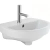 Sanindusa Lavabo mural céramique traditionnelle 46x37cm Easy blanc (robinet et vidage non inclus)