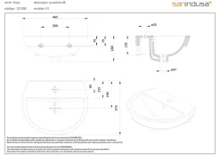Sanindusa Lavabo mural céramique traditionnelle 46x37cm Easy blanc (robinet et vidage non inclus)