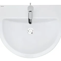Sanindusa Lavabo mural céramique traditionnelle UrbY 56 blanc (robinet, vidage et colonne non inclus)