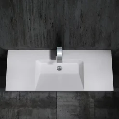 Lavabo|Bernstein Lavabo mural design 122x48x13,5cm en marbre coulé - BS6036 - blanc