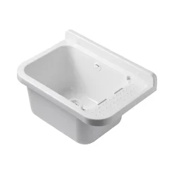 Lavabo|Intec Lavabo Mural en Résine Blanc 50 x 32 cm Vasque Suspendue Anti-chocs - Evier Lave-Mains Salle de Bain WC Garage Buanderie