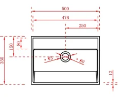 Lavabo|Bernstein Lavabo mural suspendu design 50x35x40cm en fonte minérale - TW18