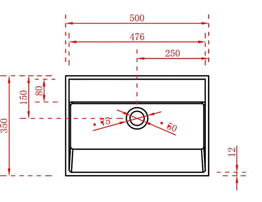 Lavabo|Bernstein Lavabo mural suspendu design 50x35x40cm en fonte minérale - TW18
