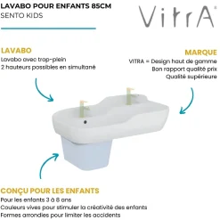 Lavabo|Vitra Lavabo pour enfant Sento Kids 85 cm avec trop-plein