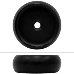 Vasque À Poser|Ml-Design Lavabo rond ceramique noir vasque Evier a poser salle de bain toilette 35x12cm