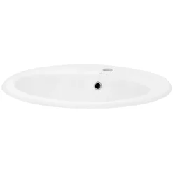 Vasque À Encastrer|Ml-Design Lavabo salle de bain encastrable ovale évier en céramique blanc 570x195x485 mm