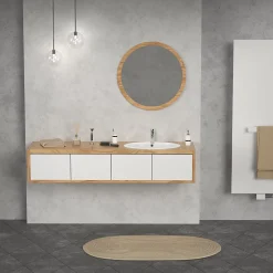 Vasque À Encastrer|Ml-Design Lavabo salle de bain encastrable ovale évier en céramique blanc 570x195x485 mm