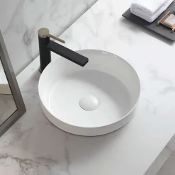 Poalgi Lavabo semi-encastré CILIN SE céramique 36x12x36 cm blanc