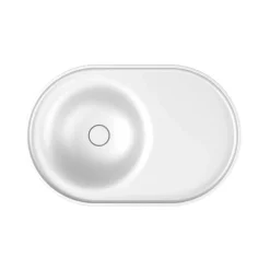 Poalgi Lavabo semi-encastré résine Wraitom 64x14,5x42 cm blanc série DAL