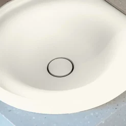Poalgi Lavabo semi-encastré résine Wraitom 64x14,5x42 cm blanc marfil série DAL