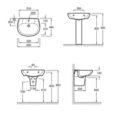Lavabo|Jacob Delafon Lavabo sur colonne Brive