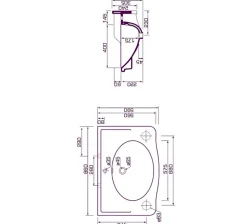 Sarreguemines Lavabo sur colonne Louxor blanc