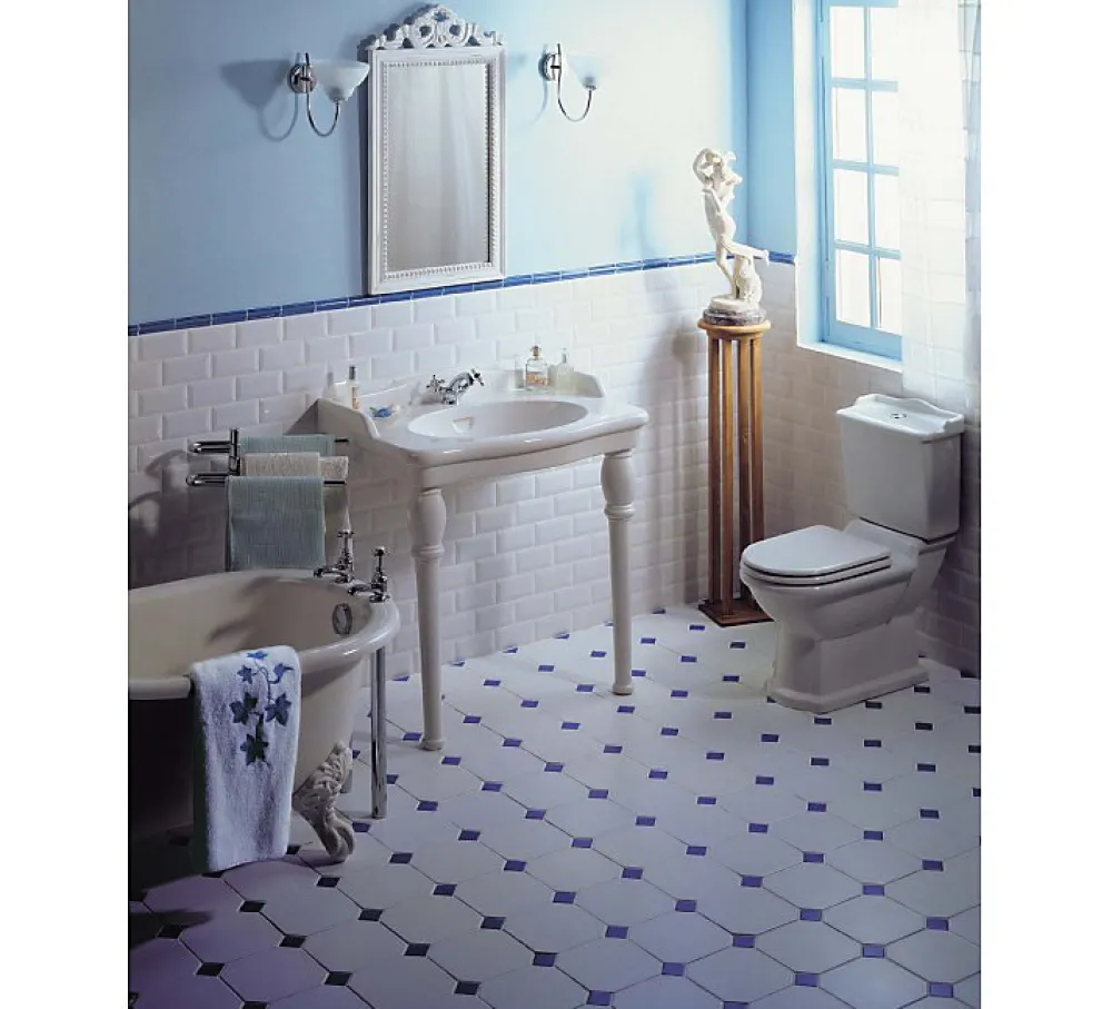Sarreguemines Lavabo sur colonnettes Louxor blanc