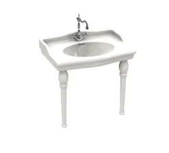 Sarreguemines Lavabo sur colonnettes Louxor blanc