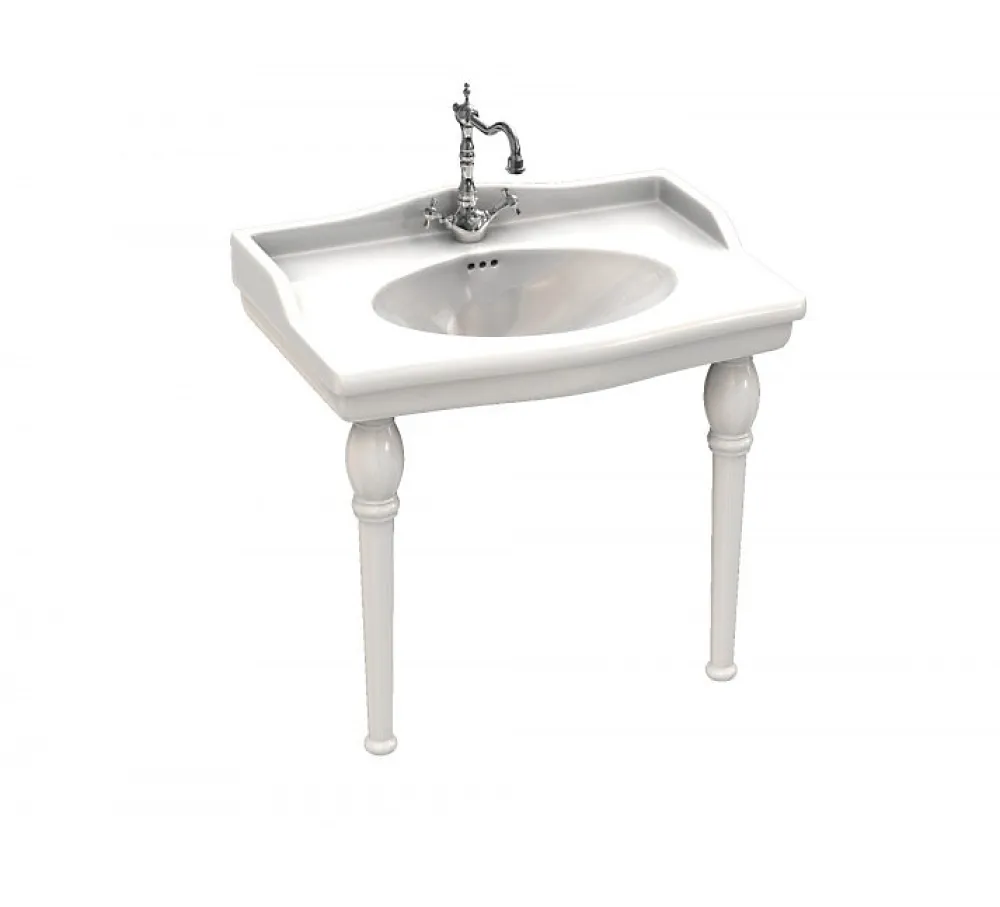 Sarreguemines Lavabo sur colonnettes Louxor blanc
