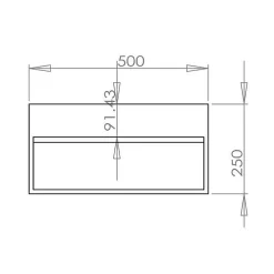 Rue Du Bain Lavabo Suspendu Carré - Solid Surface Blanc Mat - 50x50 cm - AllDay