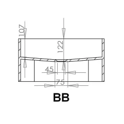 Rue Du Bain Lavabo Suspendu Carré - Solid Surface Blanc Mat - 50x50 cm - AllDay