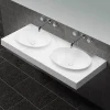 Rue Du Bain Lavabo Suspendu Double Vasque Moulées Solid surface Blanc 120cm Origin