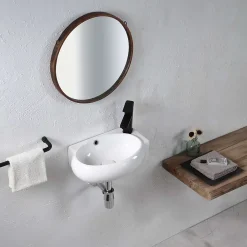 Lavabo|Poalgi Lavabo suspendu OVAL-W céramique 43x12x28 cm blanc