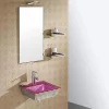 Wikao Lavabo suspendu verre rose et chrome Bubble - Rose
