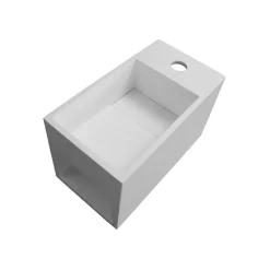 Lavabo|Bernstein Lavabo suspendu 33x18x20,5cm avec espace de rangement en résine de synthèse - blanc mat - PB2046