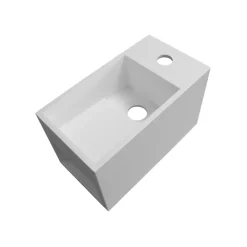 Lavabo|Bernstein Lavabo suspendu 33x18x20,5cm avec espace de rangement en résine de synthèse - blanc mat - PB2046
