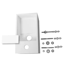 Lavabo|Bernstein Lavabo suspendu 33x18x20,5cm avec espace de rangement en résine de synthèse - blanc mat - PB2046