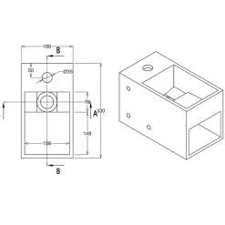 Lavabo|Bernstein Lavabo suspendu 33x18x20,5cm avec espace de rangement en résine de synthèse - blanc mat - PB2046