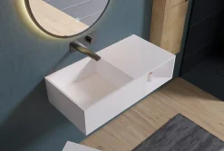 Bernstein Lavabo suspendu 80x40x20cm en fonte minérale avec espace de rangement - PB2037