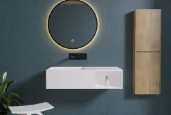 Bernstein Lavabo suspendu 80x40x20cm en fonte minérale avec espace de rangement - PB2037