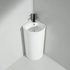 Rue Du Bain Lavabo Totem Angle 45x85 cm - Céramique - Laos