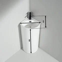 Rue Du Bain Lavabo Totem Angle 45x85 cm - Céramique - Laos