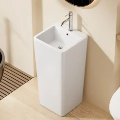 Lavabo|Dileci Lavabo Totem Colonne Blanc Carré Hauteur 83