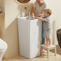 Lavabo|Dileci Lavabo Totem Colonne Blanc Carré Hauteur 83