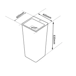 Lavabo|Dileci Lavabo Totem Colonne Blanc Carré Hauteur 83